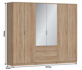 Шкаф 6-ти дверный Николь СБ-2593/1 (Дуб Сонома) в Игре - igra.ok-mebel.com | фото 3