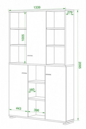 Шкаф книжный Домино нельсон ПУ-40-3 в Игре - igra.ok-mebel.com | фото 2
