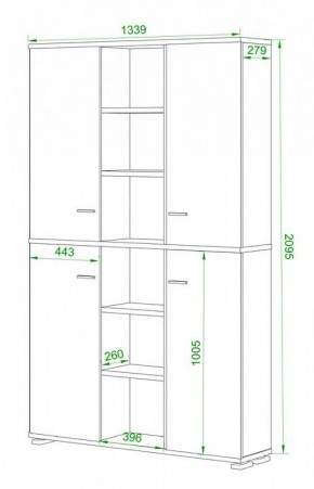 Шкаф книжный Домино ПУ-40-5 в Игре - igra.ok-mebel.com | фото 2