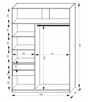 Шкаф-купе 1600 серии SOFT D1+D3+B2+PL1 (2 ящика+1штанга) профиль «Графит» в Игре - igra.ok-mebel.com | фото 3