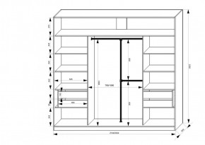 Шкаф-купе 2150 серии NEW CLASSIC K4+K4+K4+B22+PL4(по 2 ящика лев/прав+F обр.штанга) профиль «Капучино» в Игре - igra.ok-mebel.com | фото 3