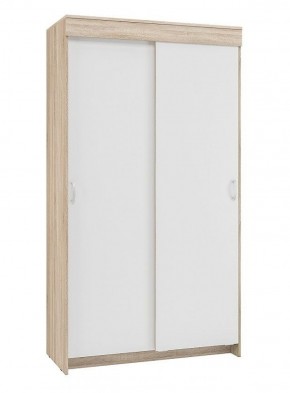 Шкаф-купе Бассо 1.0 (Дуб Сонома/Белый) 2 двери 2 зеркальные вставки в Игре - igra.ok-mebel.com | фото 3