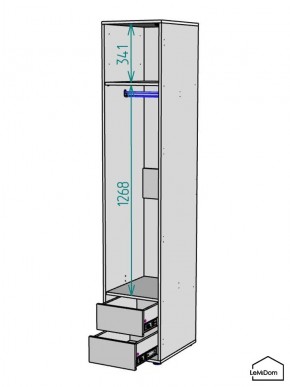 Шкаф Linnea MHR-1-3 2050х400х510 (Белый-М 11.1.2) в Игре - igra.ok-mebel.com | фото 3