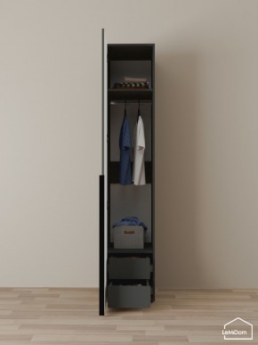 Шкаф Linnea MHR-1-3 2050х400х510 (Графит-М 11.1.25) в Игре - igra.ok-mebel.com | фото 6