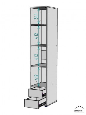 Шкаф Linnea MHR-1-4 2050х400х510 (ДВ-М 11.1.25) в Игре - igra.ok-mebel.com | фото 3