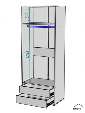 Шкаф Linnea MHR-2-3 2050х800х510 (Графит-М 11.1.25) в Игре - igra.ok-mebel.com | фото 3