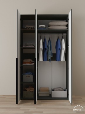 Шкаф Linnea MHR-3-1 2050х1200х510 (Графит-М 11.1.25) в Игре - igra.ok-mebel.com | фото 4
