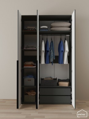 Шкаф Linnea MHR-3-2 2050х1200х510 (Графит-М 11.1.25) в Игре - igra.ok-mebel.com | фото 5