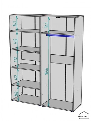 Шкаф Linnea MHR-4-1 2050х1600х510 (Белый-М 11.1.2) в Игре - igra.ok-mebel.com | фото 3