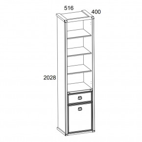 Шкаф открытый 1D1S, MAGELLAN, цвет Сосна винтаж в Игре - igra.ok-mebel.com | фото 2