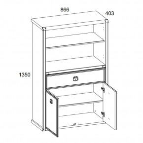 Шкаф открытый 2D1S, MAGELLAN, цвет Сосна винтаж в Игре - igra.ok-mebel.com | фото 3