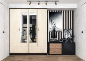 Шкаф Ронда ШК-4 с зеркалом (венге/беленый дуб) в Игре - igra.ok-mebel.com | фото 3