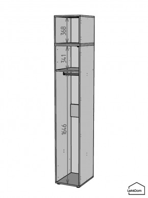 Шкаф с антресолью Linnea MHR-1A-1 2450х400х510 (Белый-М 11.1.2) в Игре - igra.ok-mebel.com | фото 3