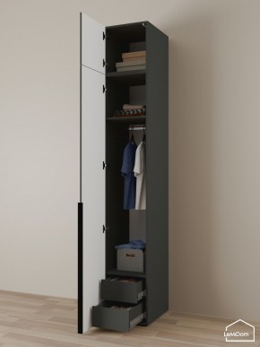 Шкаф с антресолью Linnea MHR-1A-3 2450х400х510 (Графит-М 11.1.25) в Игре - igra.ok-mebel.com | фото 5