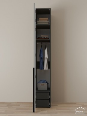 Шкаф с антресолью Linnea MHR-1A-3 2450х400х510 (Графит-М 11.1.25) в Игре - igra.ok-mebel.com | фото 6