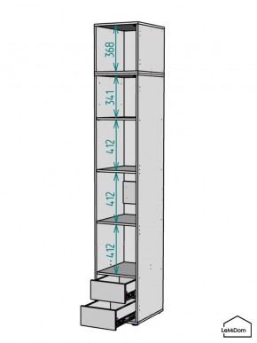 Шкаф с антресолью Linnea MHR-1A-4 2450х400х510 (Графит-М 11.1.25) в Игре - igra.ok-mebel.com | фото 3