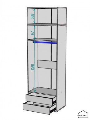 Шкаф с антресолью Linnea MHR-2A-3 2450х800х510 (Белый-М 11.1.2) в Игре - igra.ok-mebel.com | фото 3