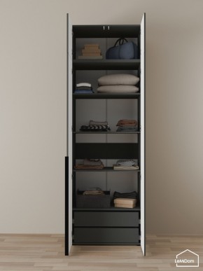 Шкаф с антресолью Linnea MHR-2A-3 2450х800х510 (Графит-М 11.1.25) в Игре - igra.ok-mebel.com | фото 5