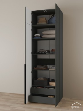 Шкаф с антресолью Linnea MHR-2A-3 2450х800х510 (Графит-М 11.1.25) в Игре - igra.ok-mebel.com | фото 6