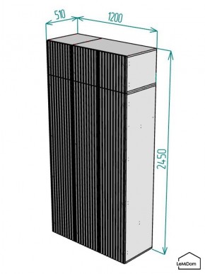 Шкаф с антресолью Linnea MHR-3A-2 2450х1200х510 (ДВ-М 11.1.25) в Игре - igra.ok-mebel.com | фото 2
