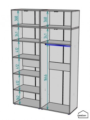 Шкаф с антресолью Linnea MHR-4POA-1 2450х1600х510 (Белый-М 11.1.1) в Игре - igra.ok-mebel.com | фото 3
