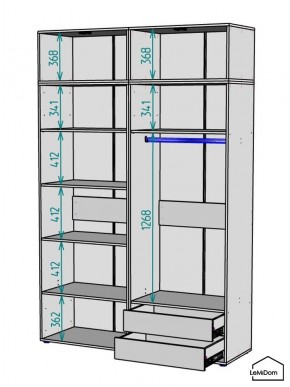 Шкаф с антресолью Linnea MHR-4POA-2 2450х1600х510 (Белый-М 11.1.1) в Игре - igra.ok-mebel.com | фото 3