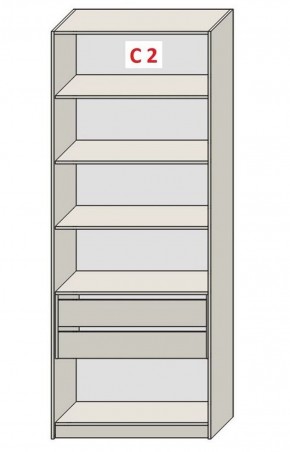 Шкаф СТАНДАРТ С1 без ящика серия "ГЕСТИЯ" (Бело-серый/Дуб Небраска натуральный ) 800*520*2300 в Игре - igra.ok-mebel.com | фото 6