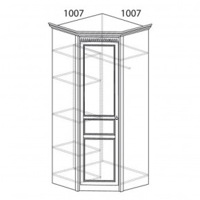 Шкаф угловой №183 "Лючия" Фасад глухой (Угол 1007*1007) Дуб оксфорд в Игре - igra.ok-mebel.com | фото 2