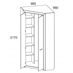 Шкаф угловой 2D, OLIVIA, цвет вудлайн крем/дуб анкона в Игре - igra.ok-mebel.com | фото 3