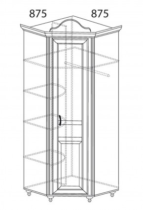 Шкаф угловой №562 "Алиса" (угол 875*875) в Игре - igra.ok-mebel.com | фото 2