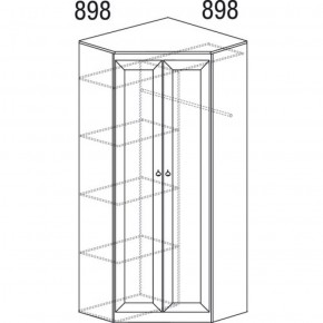 Шкаф угловой №606 Инна (угол 898*898) Денвер темный в Игре - igra.ok-mebel.com | фото 3