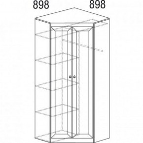 Шкаф угловой №606 "Инна" (угол 898*898) Денвер светлый в Игре - igra.ok-mebel.com | фото