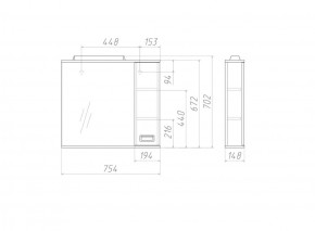 Шкаф-зеркало Cube 75 Эл. Правый Домино (DC5009HZ) в Игре - igra.ok-mebel.com | фото 3