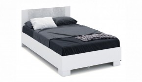 Спальня Аврора Кровать 120 со встроенным основанием под матрас Белый/Ателье светлый в Игре - igra.ok-mebel.com | фото