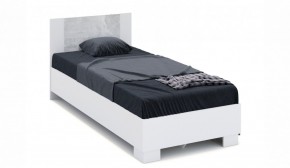 Спальня Аврора Кровать 90 со встроенным основанием под матрас Белый/Ателье светлый в Игре - igra.ok-mebel.com | фото