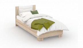 Спальня Аврора Кровать 90 со встроенным основанием под матрас Дуб сонома/Белый в Игре - igra.ok-mebel.com | фото