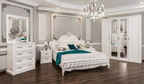 Спальня Мишель 3-х ств (белый матовый/экокожа) в Игре - igra.ok-mebel.com | фото