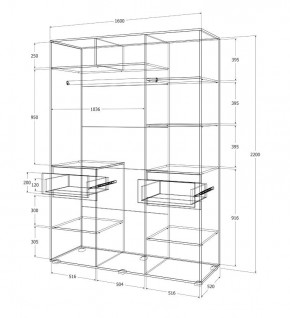 Спальный гарнитур Лиана (Дуб Крафт Белый/Графит) в Игре - igra.ok-mebel.com | фото 14