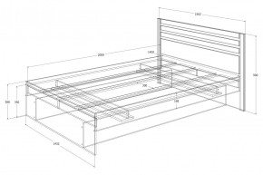 Спальный гарнитур Лиана (Дуб Крафт Белый/Графит) в Игре - igra.ok-mebel.com | фото 2