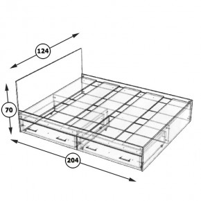 Стандарт Кровать с ящиками 1200, цвет дуб сонома, ШхГхВ 123,5х203,5х70 см., сп.м. 1200х2000 мм., без матраса, основание есть в Игре - igra.ok-mebel.com | фото 5