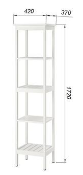 Стеллаж 420 Кантри, массив сосны, цвет белый в Игре - igra.ok-mebel.com | фото 3