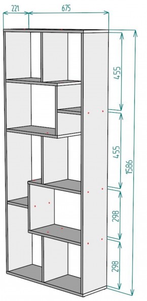 Стеллаж S8 1586х675х221 в Игре - igra.ok-mebel.com | фото 2