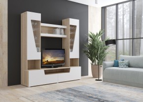 Стенка АНТАЛИЯ 2 (Сонома/Белый софт) в Игре - igra.ok-mebel.com | фото 3