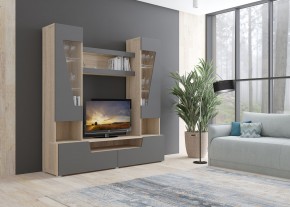 Стенка АНТАЛИЯ 2 (Сонома/Графит софт) в Игре - igra.ok-mebel.com | фото 3