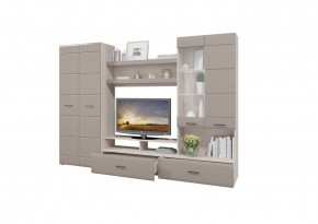 Стенка НЕНСИ 1 (Ясень Шимо светлый/Капучино глянец) в Игре - igra.ok-mebel.com | фото