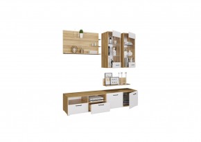 Стенка НЕНСИ 3 (Крафт золотой/Белый глянец) в Игре - igra.ok-mebel.com | фото 2