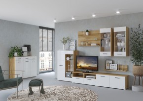 Стенка НЕНСИ 3 (Крафт золотой/Белый глянец) в Игре - igra.ok-mebel.com | фото 3