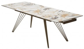 Стол ACERRA NEW 160 GLOSS GRAND JADE SOLID CERAMIC/ каркас цвета шампань, ®DISAUR в Игре - igra.ok-mebel.com | фото 10