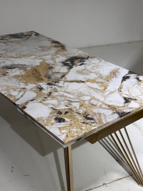 Стол ACERRA NEW 160 GLOSS GRAND JADE SOLID CERAMIC/ каркас цвета шампань, ®DISAUR в Игре - igra.ok-mebel.com | фото 5
