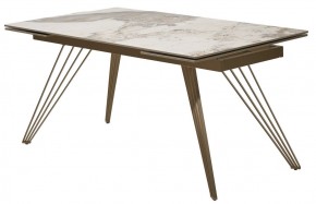 Стол ACERRA NEW 160 GLOSS LUXURY PANDORA SOLID CERAMIC/ каркас цвета шампань, ®DISAUR в Игре - igra.ok-mebel.com | фото 10